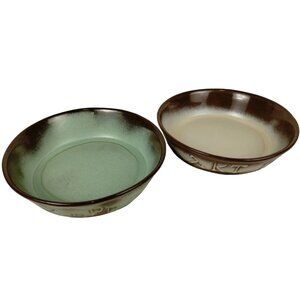 Vintage 2 Frankoma Round Vegetable Bowl Western Stoneware Pottery